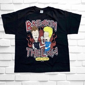 Beavis and Butthead "Breakin the Law" T Shirt MTV Y2K Size Large 2010